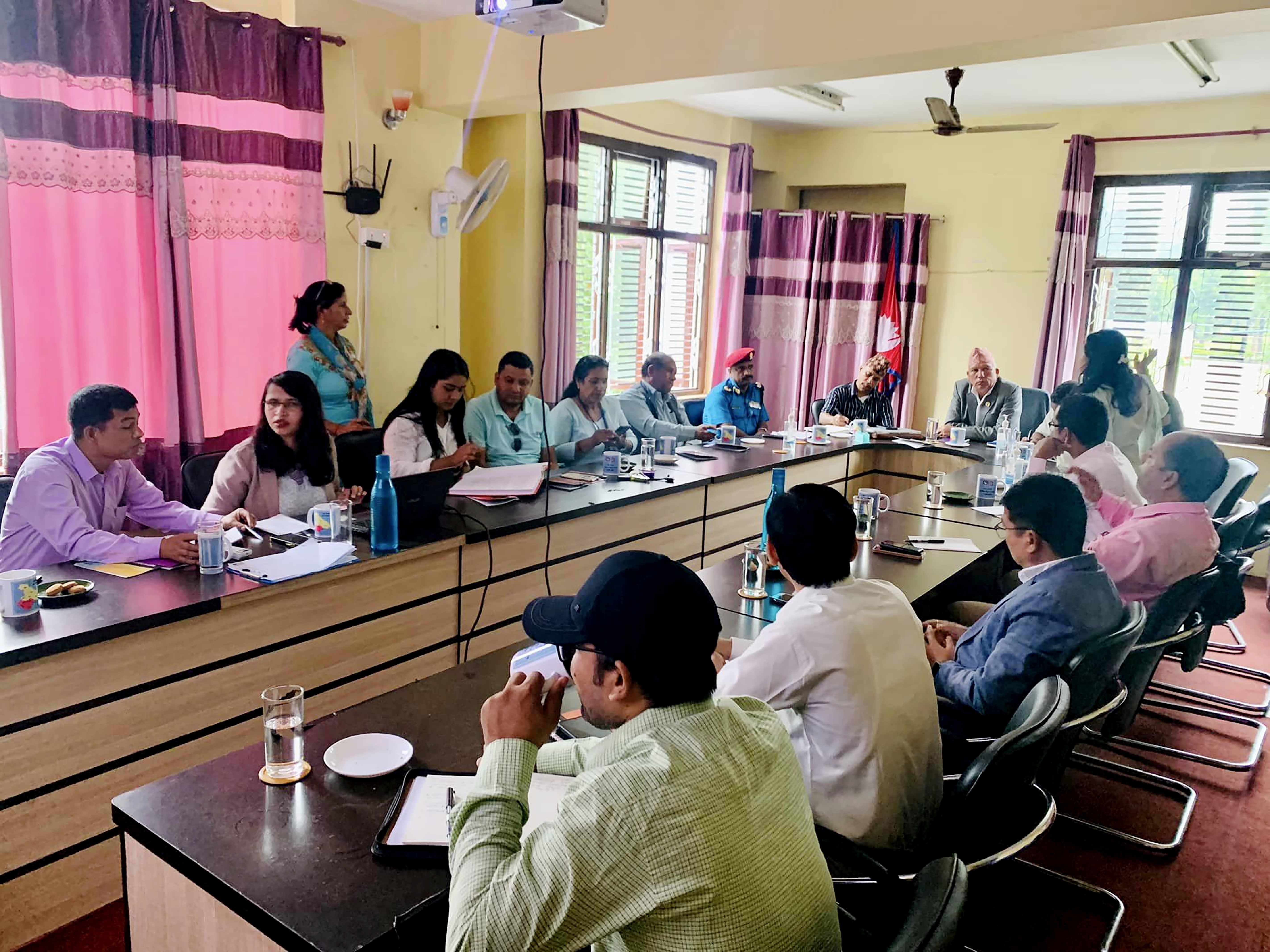 Mr. Secretary Dr. Bhojraj Sharma chaired the coordination meeting regarding the review of the work done to protect and promote children and the next priority.